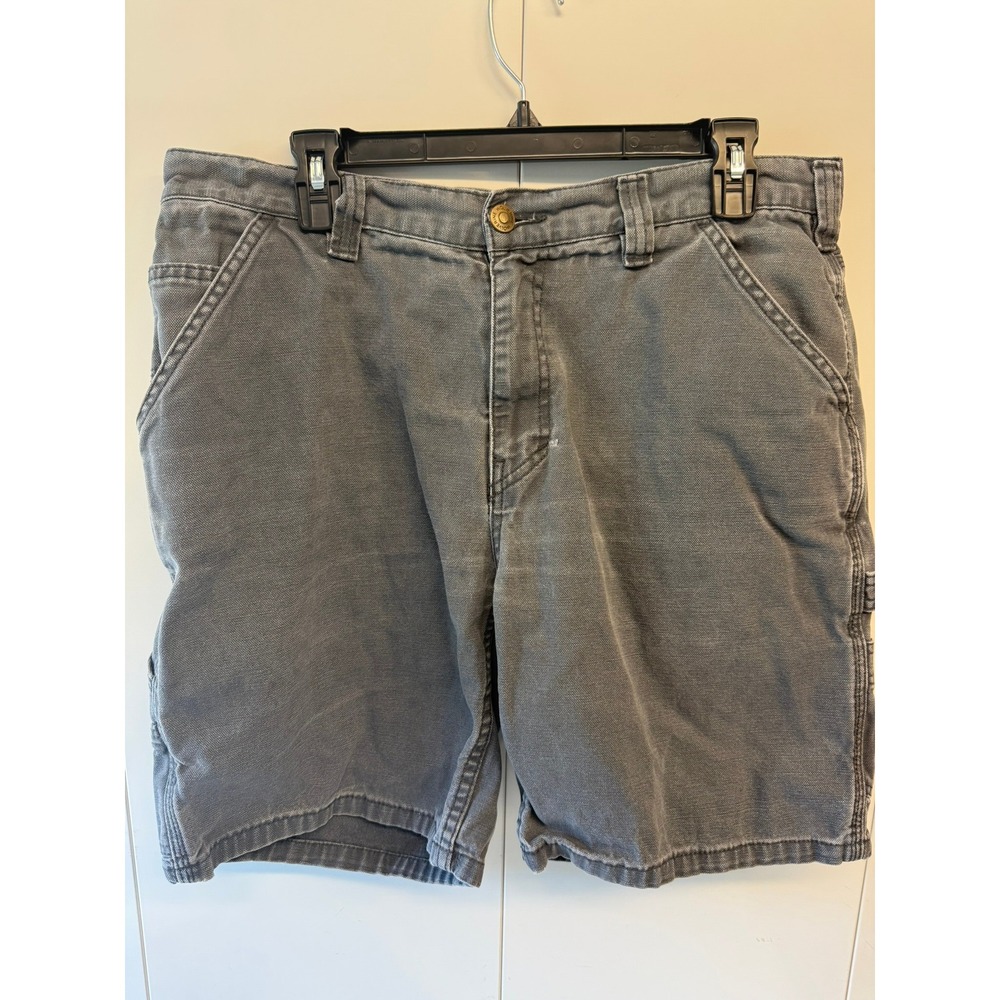 Wolverine Mens Carpenter Shorts Gray Canvas Utility Workwear Size 34